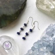 Lapis Lazuli Rondelle Dangle Earrings